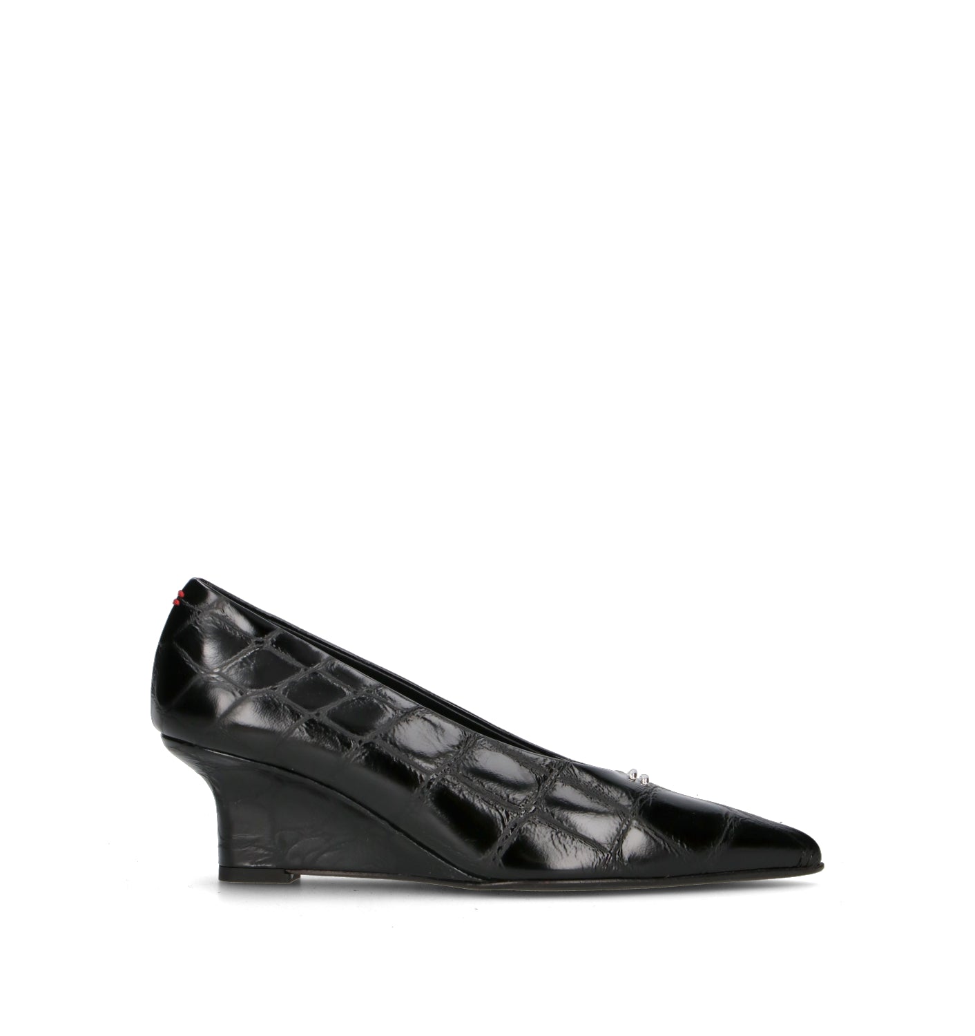 HALMANERA Décolleté donna nero in pelle