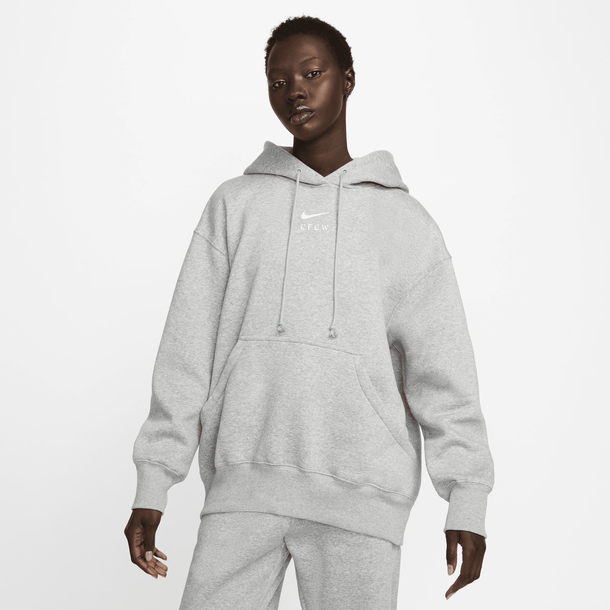 Chelsea CFCW Nike Phoenix Fleece-Hoodie – Dunkelgrau – Damen