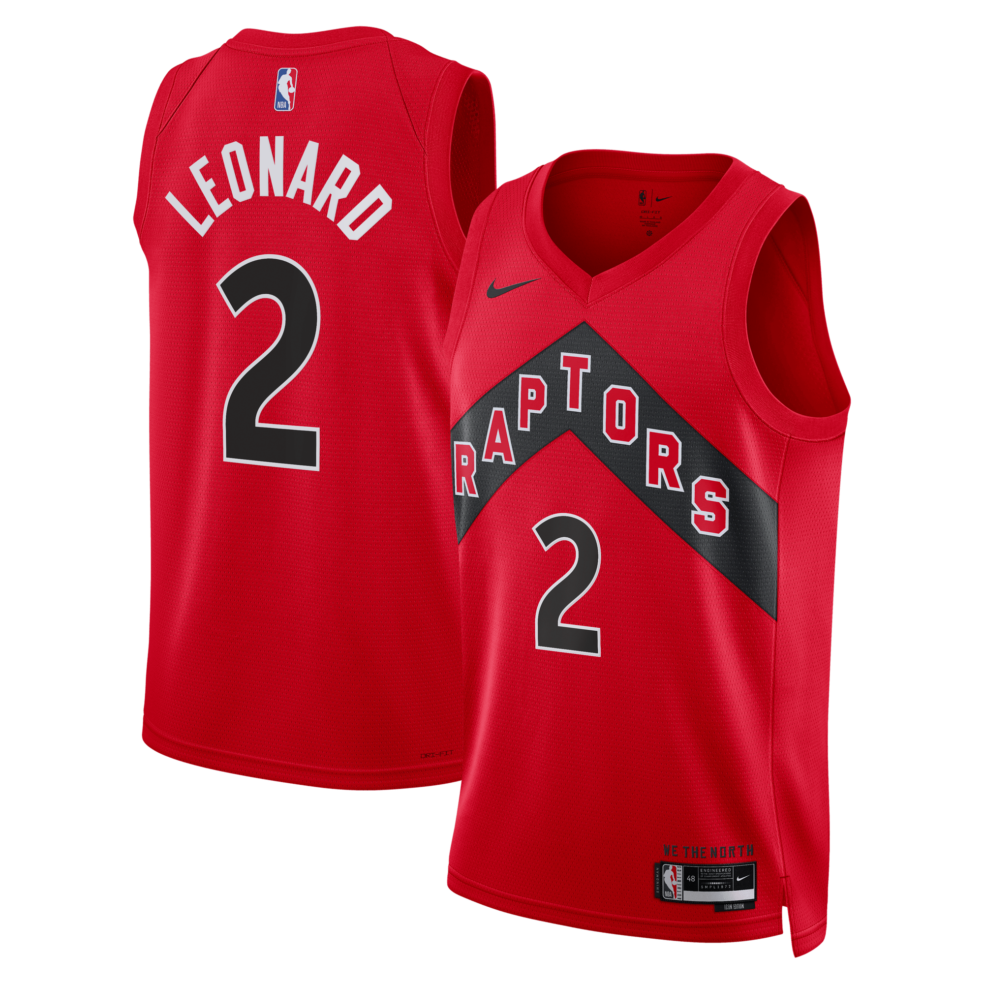 Maillot Swingman Nike Icon Edition des Raptors de Toronto - Rouge - Kawhi Leonard - Unisexe - Homme Taille: XS