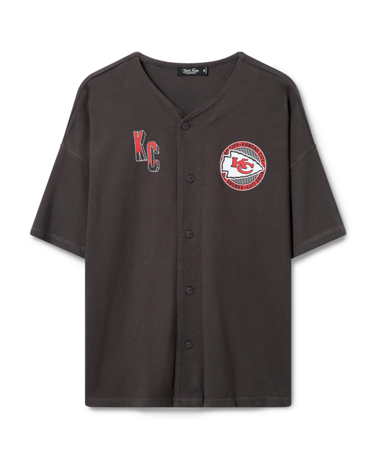 Junk Food Clothing Unisex Nfl Kansas City Chiefs Baseball Jersey - Vintage Black