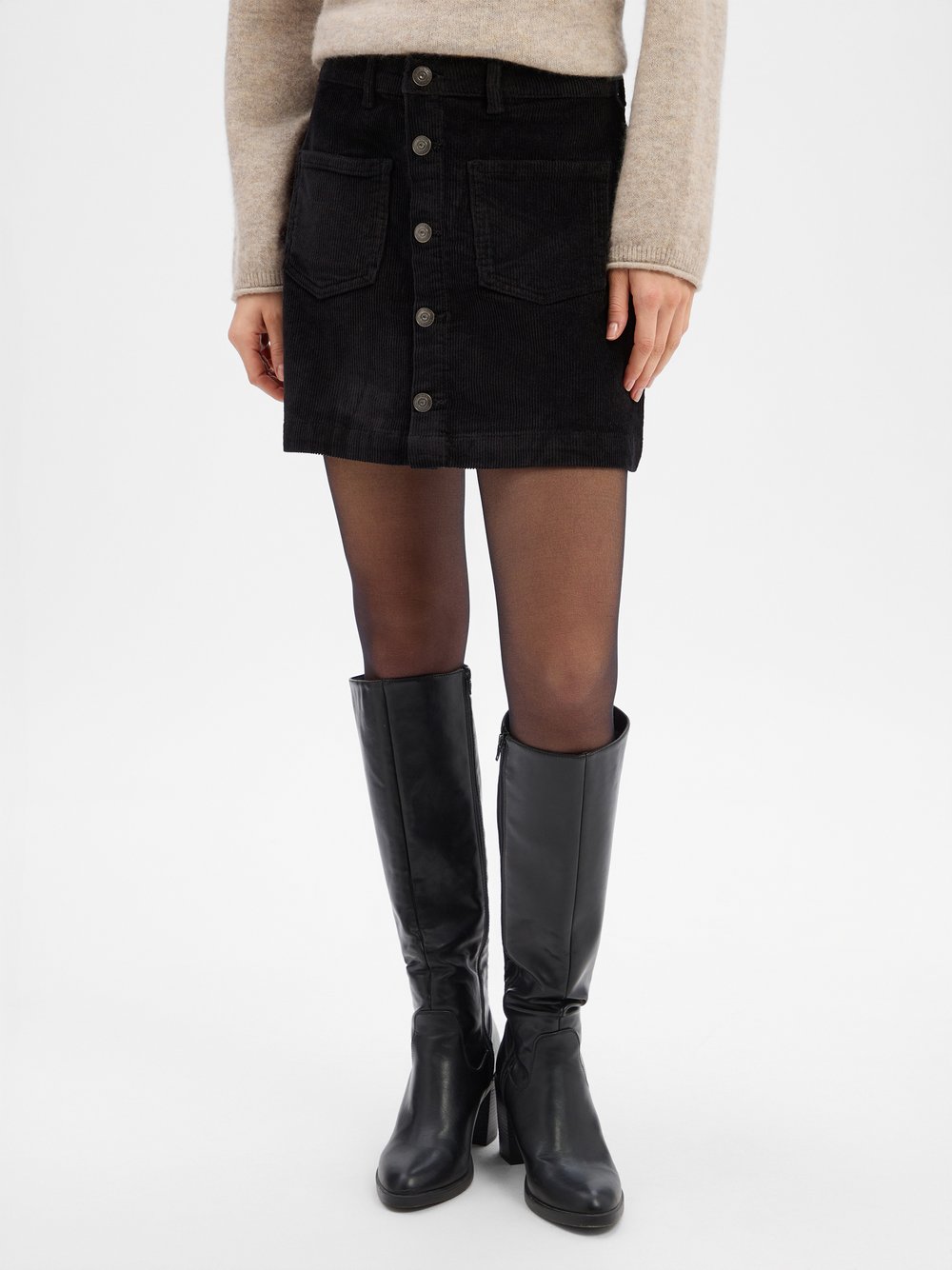 ONLY Cord-Minirock Damen schwarz, S