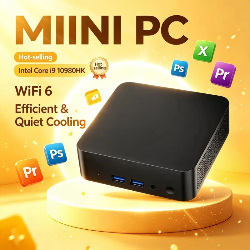 Mini Gaming PC Intel Core I9 10980HK Mini PC Windows 11 Pc Computer 16GB 32GB RAM 1TB SSD WiFi6 BT5.2 4K Desktop PC Gamer