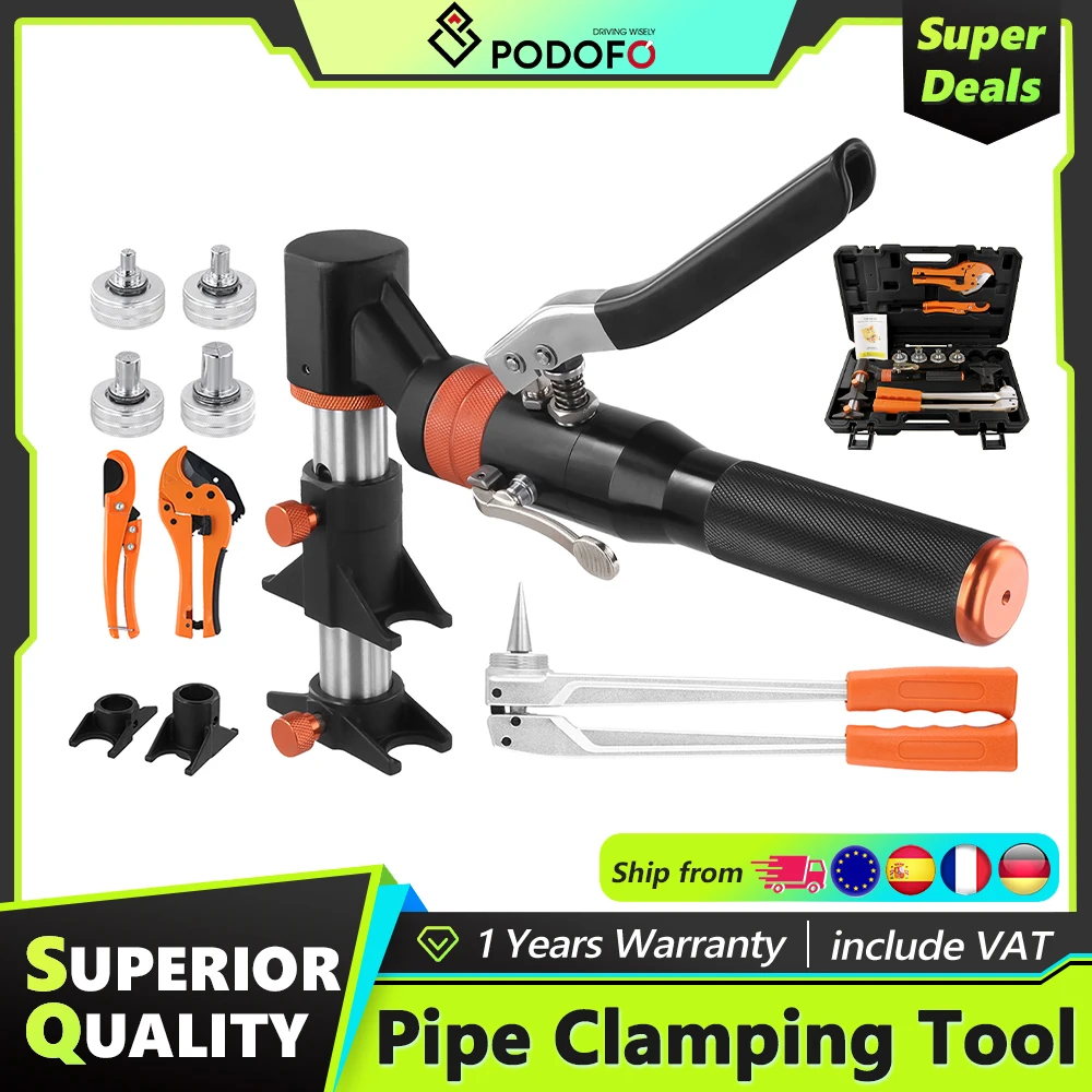 Outil de serrage manuel pour tuyaux Podofo, outils de raccordement, gamme Pex-1632, 16-32 mm, outil à manchon coulissant, pince à sertir, outil d'expansion pour tuyaux composites, outil de pressage,