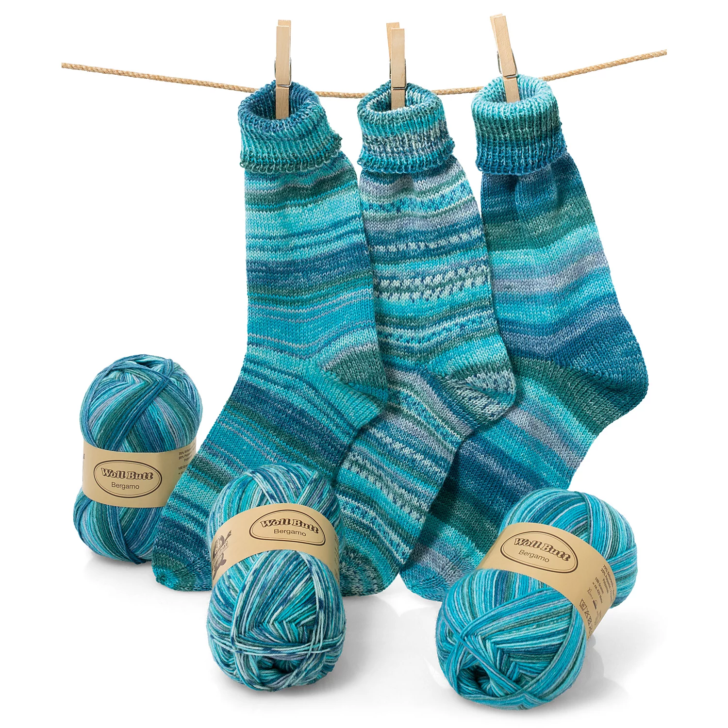 Lot laine à chaussettes Woll Butt "Bergamo", 300 g