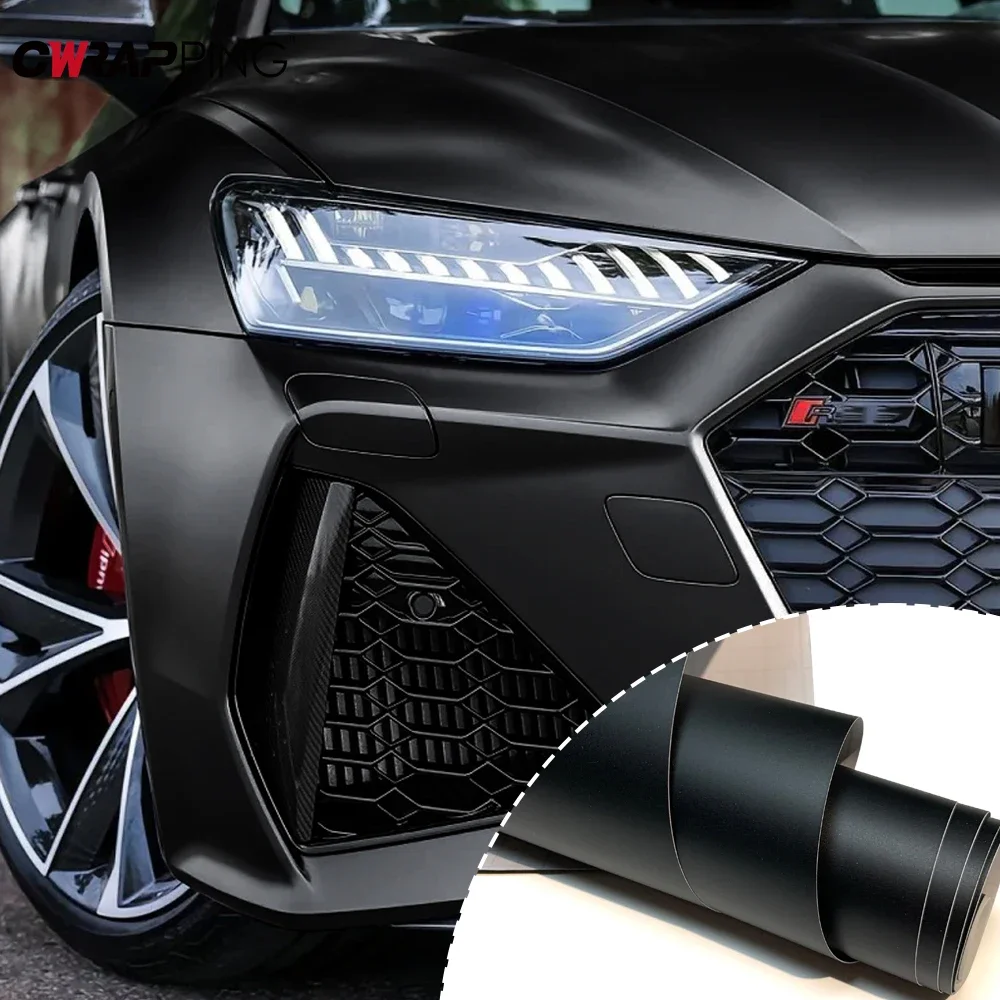 Autocollant de voiture en vinyle noir mat, Film de décoration de carrosserie de voiture et de moto, anti-rayures et imperméable pour voiture et moto
