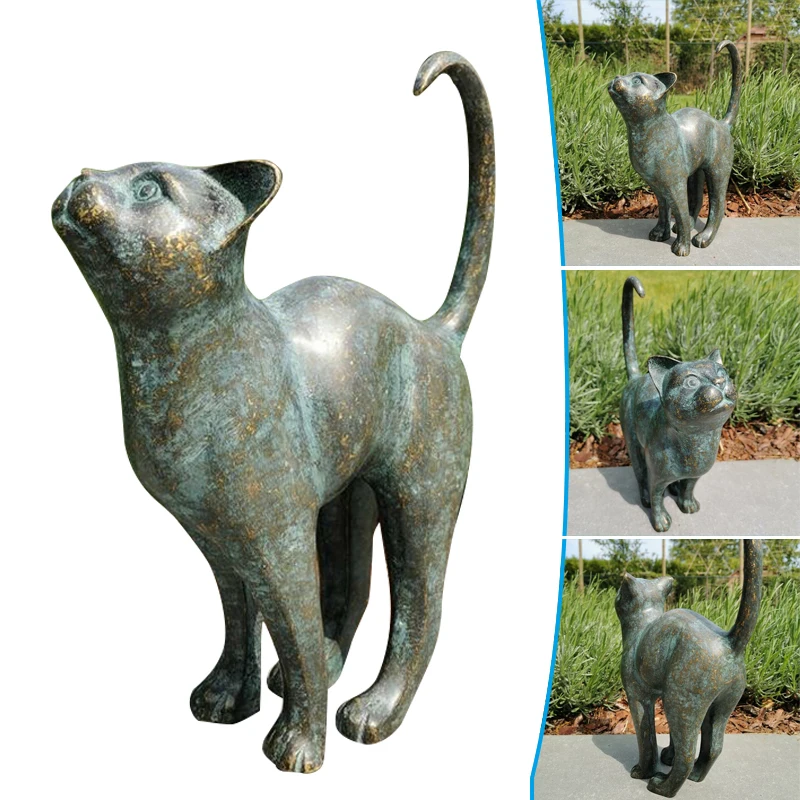 Resin Cat Figurine Decoration Garden Cat Statues Outdoor Decor Garden Decor For Outside