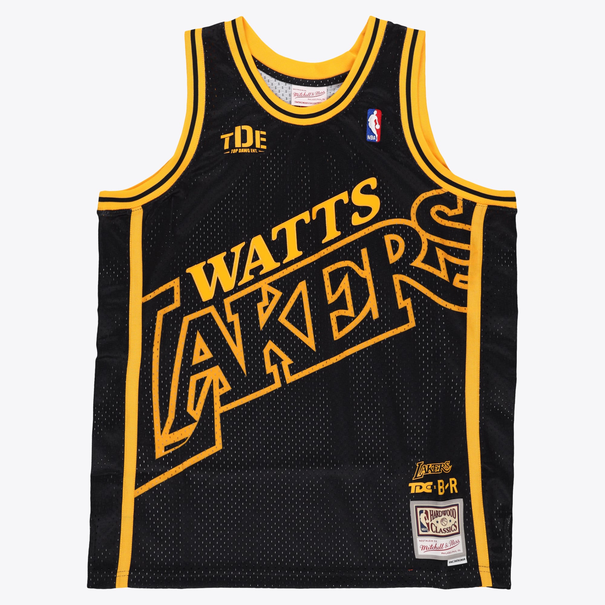 Maillot Los Angeles Lakers Mitchell & Ness X TDE BR Remix – Noir/Or - Homme Taille: 2XL