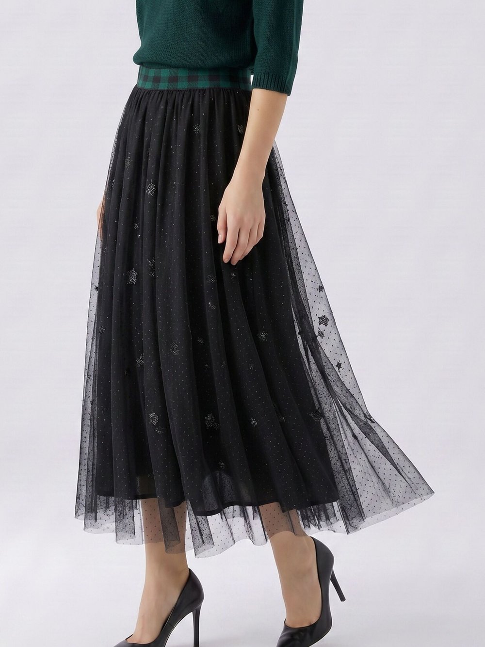 Oui A-Linien-Rock Damen schwarz, 36
