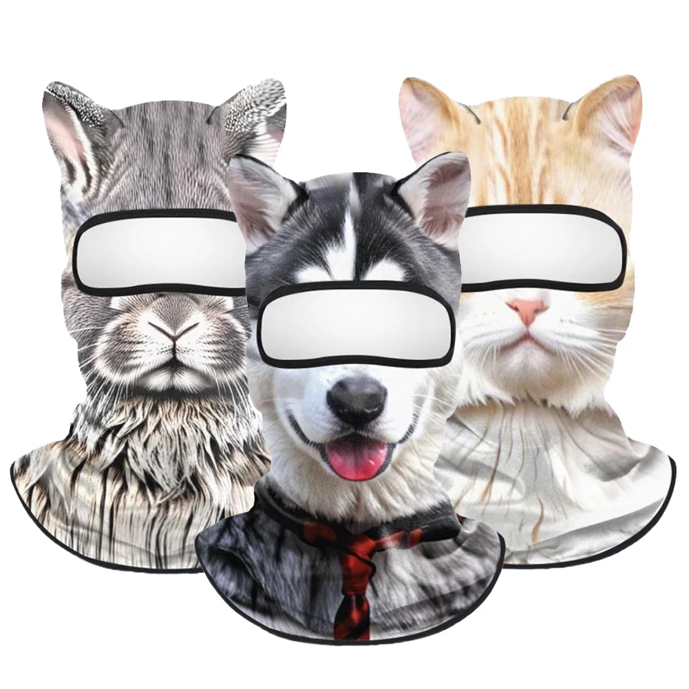 Cagoule de ski 3D chat, couvre-visage animal, cagoule intégrale, masque de moto, motocross, ski, snowboard, bonnet, cagoule mignonne à motif animal