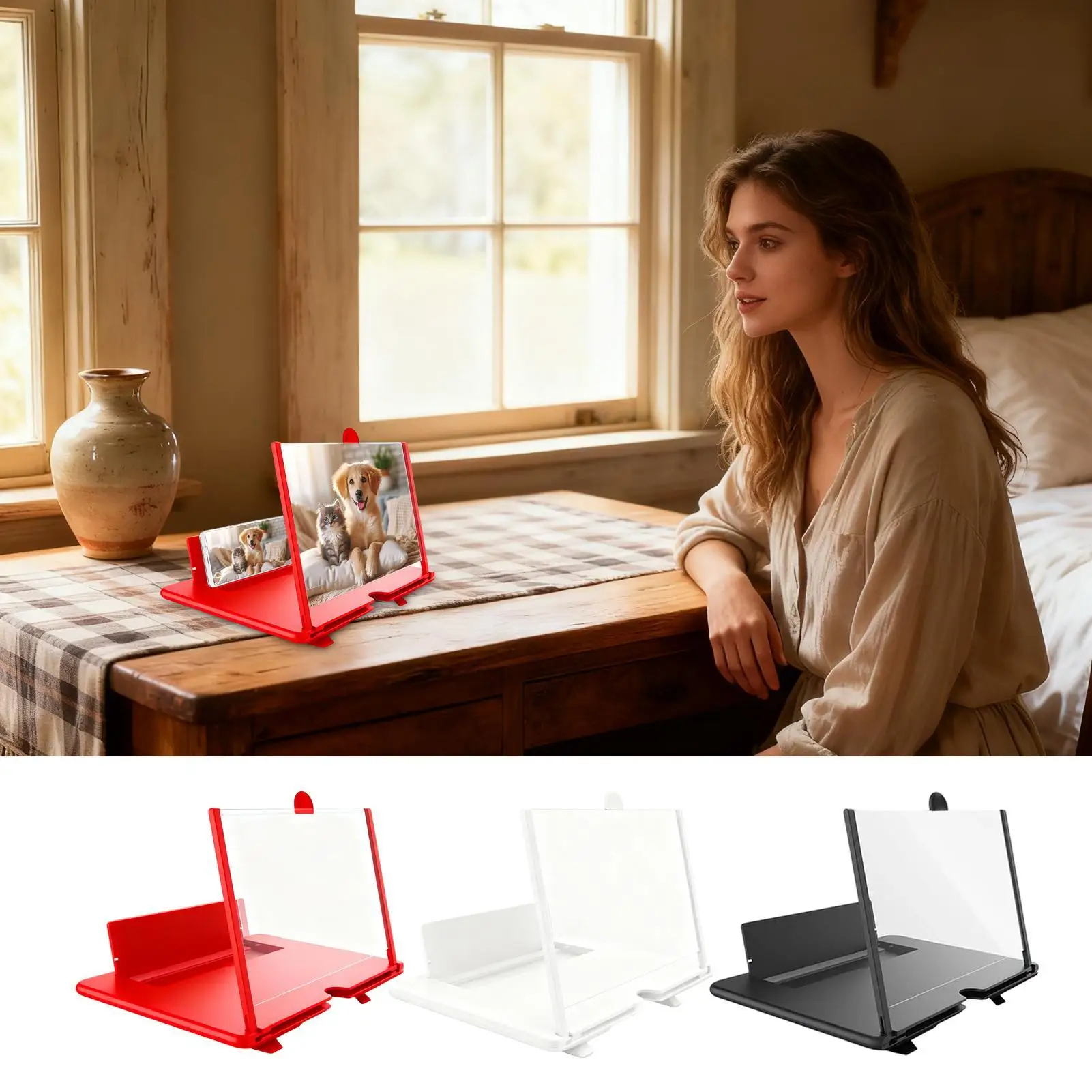 22cm Cell Phone Screen Amplifier Mobile Phone Holder Mobile Phone HD Portable Phone Screen Video Magnifier Stand Bracket
