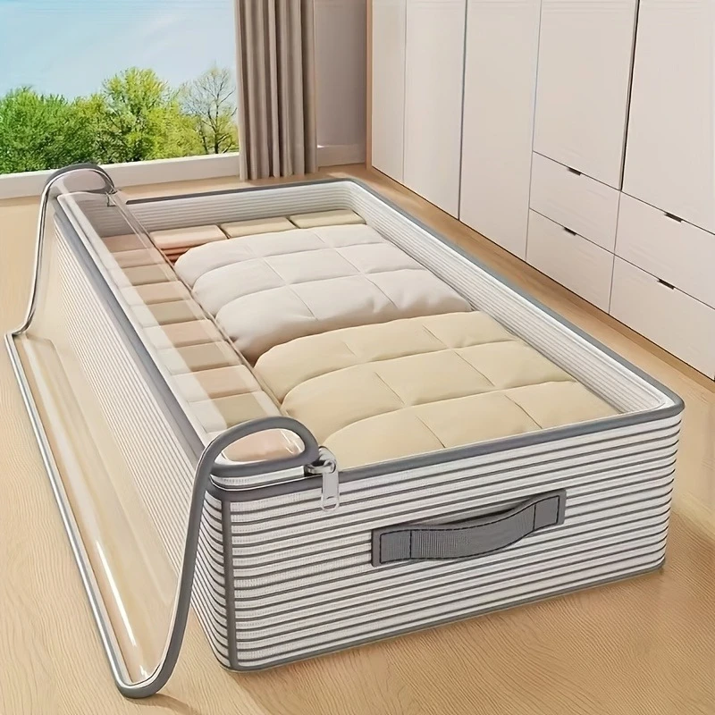 Clothes and Blanket Storage Boxes, Under-Bed Storage Bags, Foldable Travel Tote Bags, Wardrobe Organizer for Clothing and Quilts