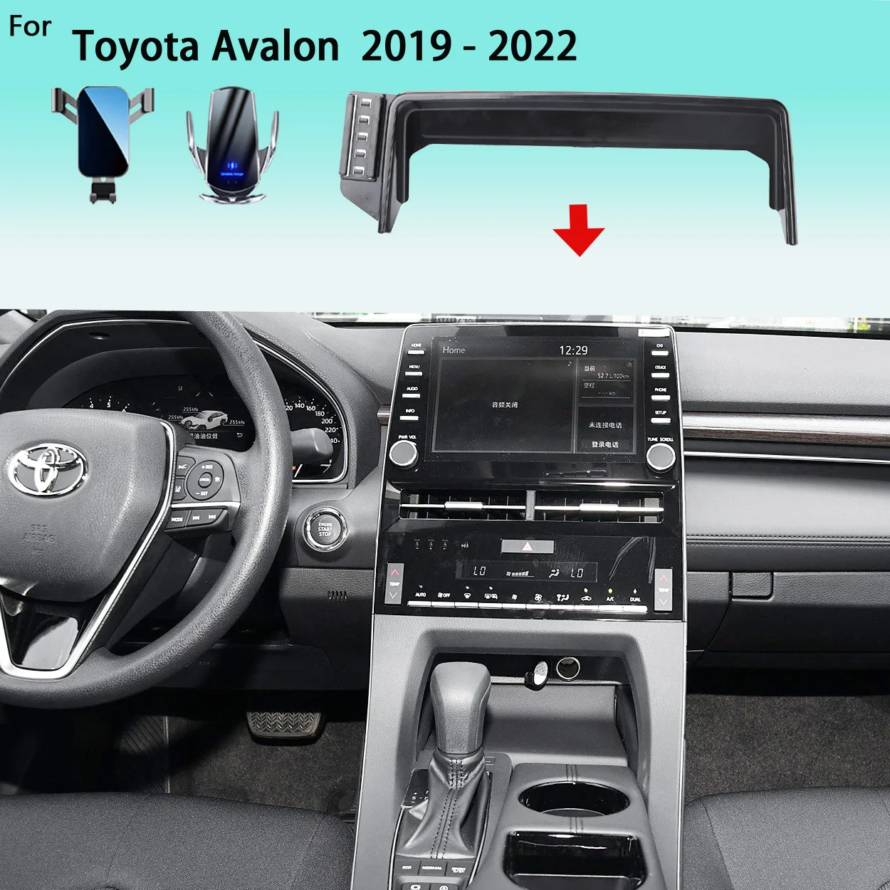 Auto Telefon Halter Für Toyota Avalon XX50 2019 2020-2022 Bildschirm Handy Unterstützung Auto Halterungen 15W Drahtlose lade Zubehör
