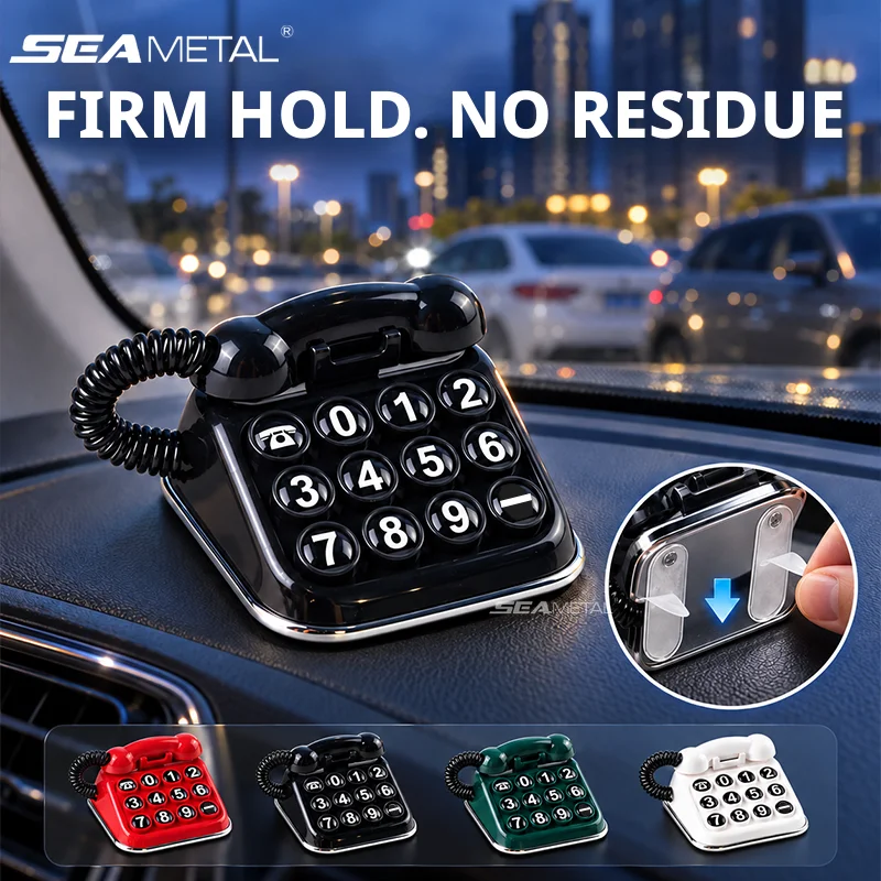 SEAMETAL Temporäre Parkkarte fürs Auto, Kreative Retro-Telefon-Auto-Telefonnummerkarte, Armaturenbrett-Dekoration