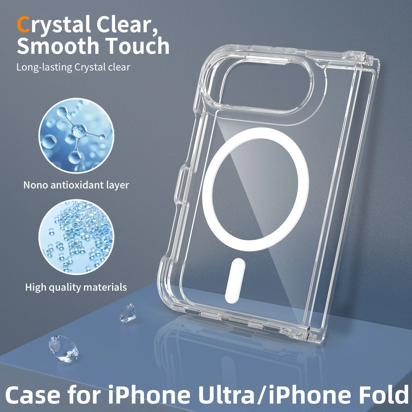 New Case for Phone Ultra Case Phone Fold Compatible with Magnetic Transparent Slim Thin Phone Cover for iPhone Ultra 18 Fold