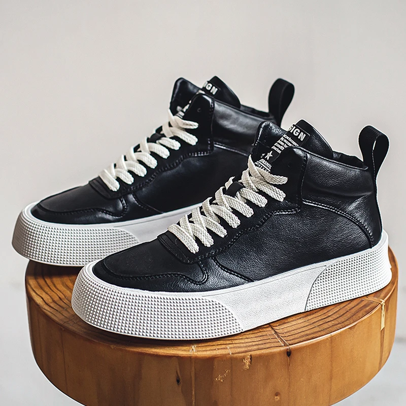 Große Herren High-Top-Skateschuhe, modische Plateau-Sneaker, Herren-Freizeitschuhe für den Alltag, Knöchelhohe Freizeitschuhe