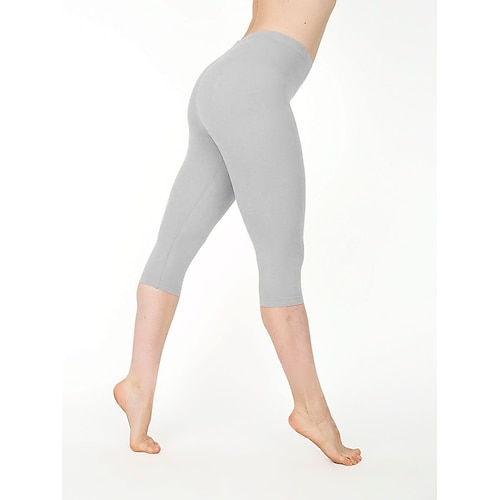 Damen Sport Leggings Yogahose Po-Lifting Bauchkontrolle Hohe Taille Fitnesstraining Laufen Fitness Capri Leggings Unterteile Einfarbig Dunkelgrau Schwarz Weiß Sport Sportkleidung Hohe Elastizität