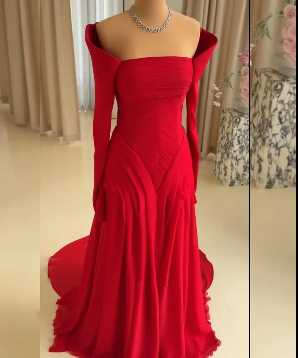 Customized Simple Pleat Pattern A-line Off-the-shoulder Long Quinceanera Luxury Party Dresses Exquisite Chinese Style