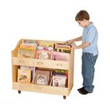 Guidecraft Mobile Book Organizer Wood in Brown/White | 30 H x 36 W x 16 D in | Wayfair G6470