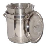 King Kooker Boiling Steamer Pot & Punched Basket Stainless Steel in Gray | 17.5 H x 14.25 W x 14.25 D in | Wayfair KK44SR