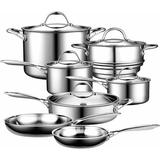 Cooks Standard Multi-Ply Full Clad Stainless-Steel Cookware Set 12-Piece Stainless Steel in Gray | Wayfair NC-00232