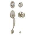 Schlage Plymouth Handleset w/ Double Cylinder Deadbolt & Door & Rosette in Gray | 18.1 H in | Wayfair F62PLY619PLY