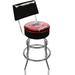 Trademark Global Pontiac Swivel 31" Bar Stool Upholste/Metal in Red | 41.75 H x 20 W x 20 D in | Wayfair GM1100-FB-RED