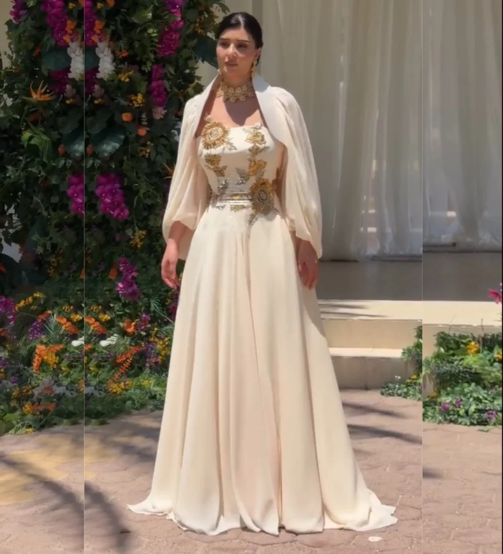 Customized Intricate Chiffon Sequined Pleat Pattern A-line Square Neck Long Bespoke Occasion Party Dresses Matching