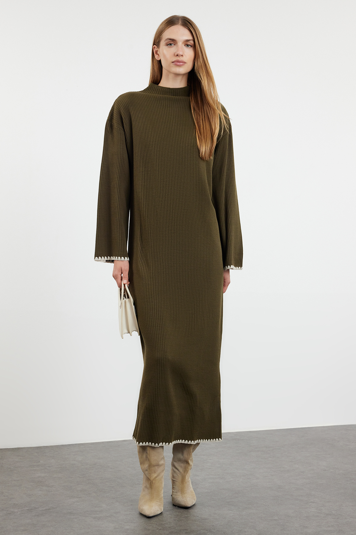 Turkishsouq Langes flaches Maxikleid mit Hijab-Schnitt, leger - Beige