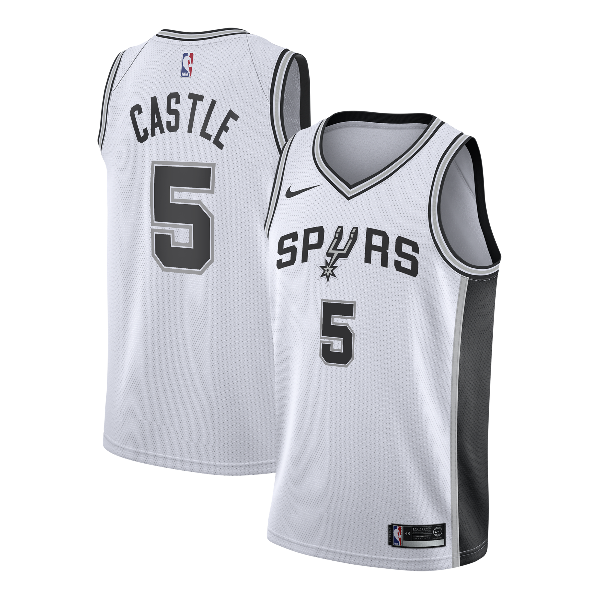 Maillot Swingman Nike Association Edition des San Antonio Spurs – Blanc – Stephon Castle – Jeune - unisexe Taille: M (10/12)