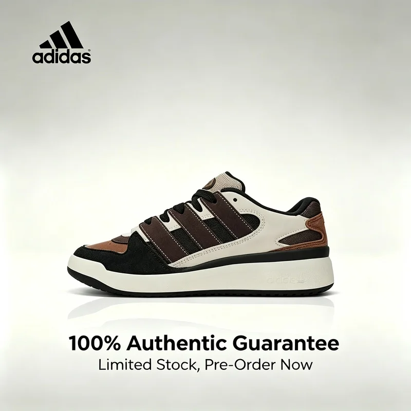 adidas Originals FORUM PUFFED Trendige Vielseitige Strapazierfähige Sneakers Low-Top Skateschuhe für Männer und Frauen, Braun/Schwarz JS3160