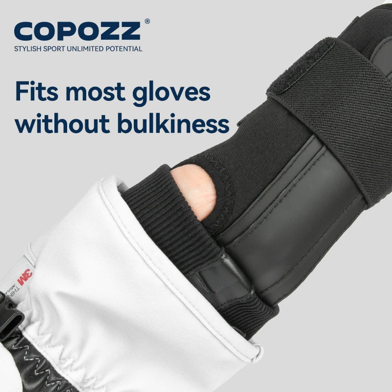 COPOZZ Protection de poignet résistante aux chocs pour le ski, protection des mains pour le snowboard, protège-paume pour le roller, protection sportive pour le patinage, hommes et femmes