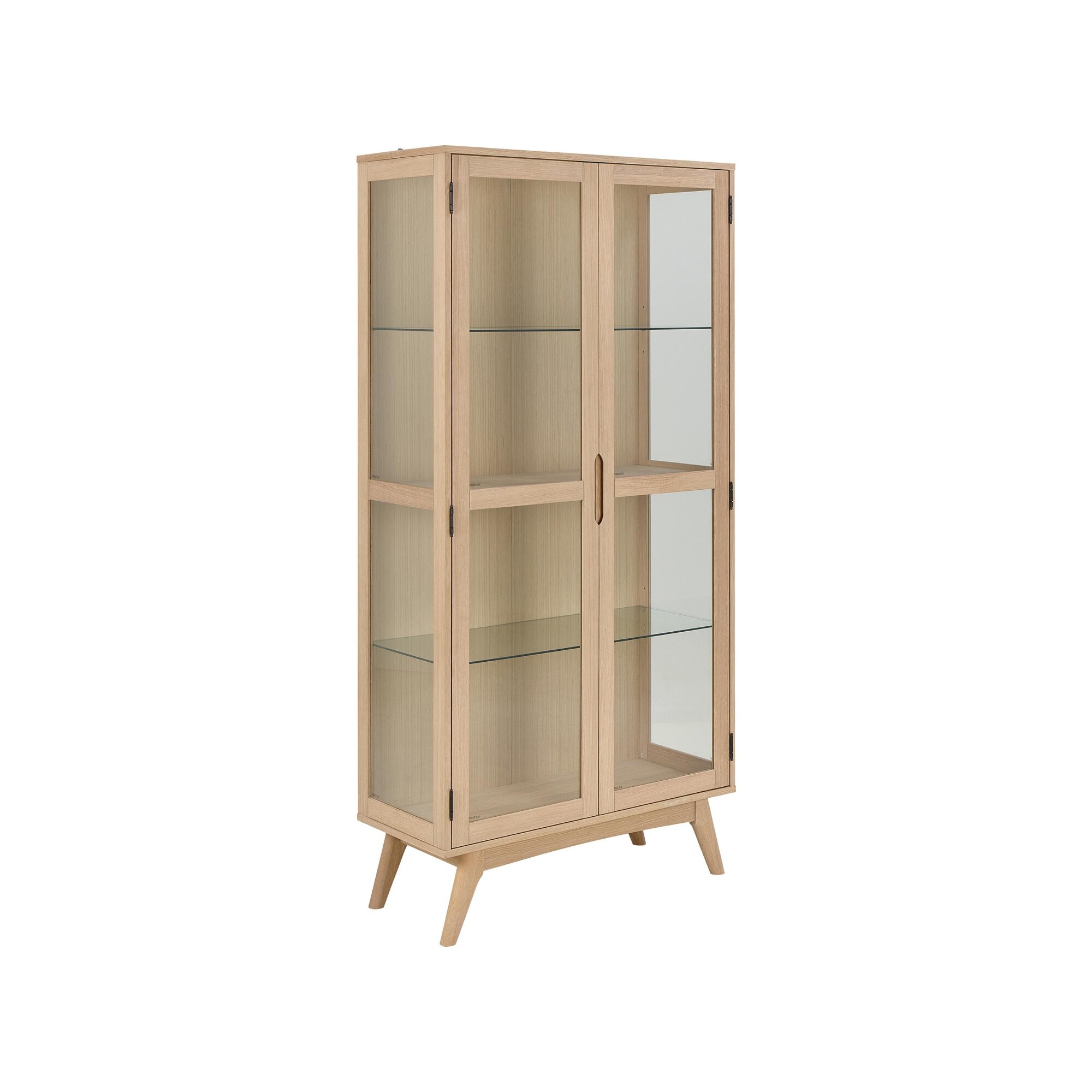 Actona »Marte« Vitrine Eiche weiß Furnier geölt 94x192x40 cm