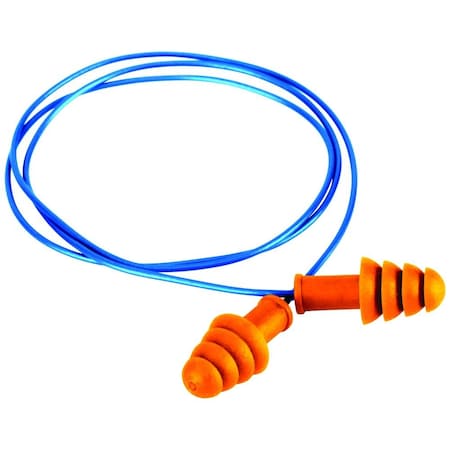 WORKHORSE E5420977 Flange Reusable Hearing Protection Earplugs, 100PK - WORKHORSE