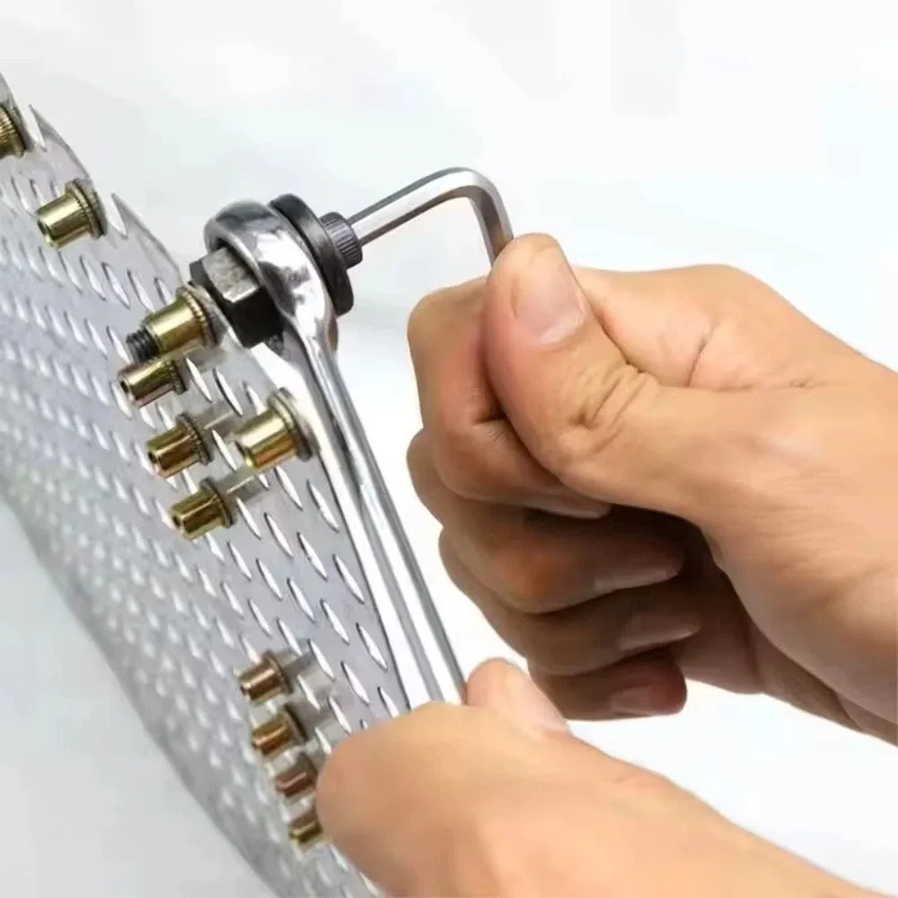 Kit d'écrous à riveter en acier au carbone, outil pour écrous à riveter, ensemble d'écrous, outil simple, kit d'écrous à riveter filetés, têtes d'outils pour riveter, outil pour écrous à riveter, outil pour travaux de rivetage.