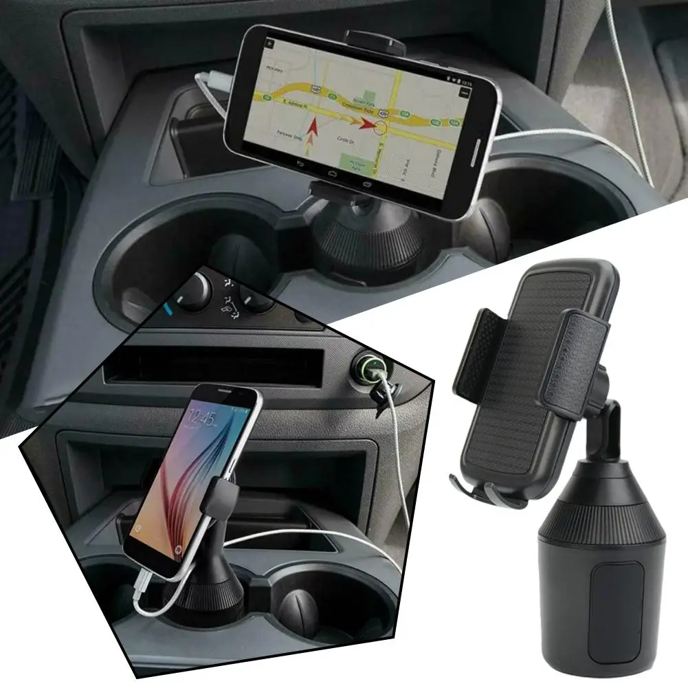 Einstellbare Mini Universal Auto Tasse Halter Telefon Rotierenden Tasse Halter Flasche Auto ABS Hohe Telefon Schwarz Trinken Material Halter Ho R6K1