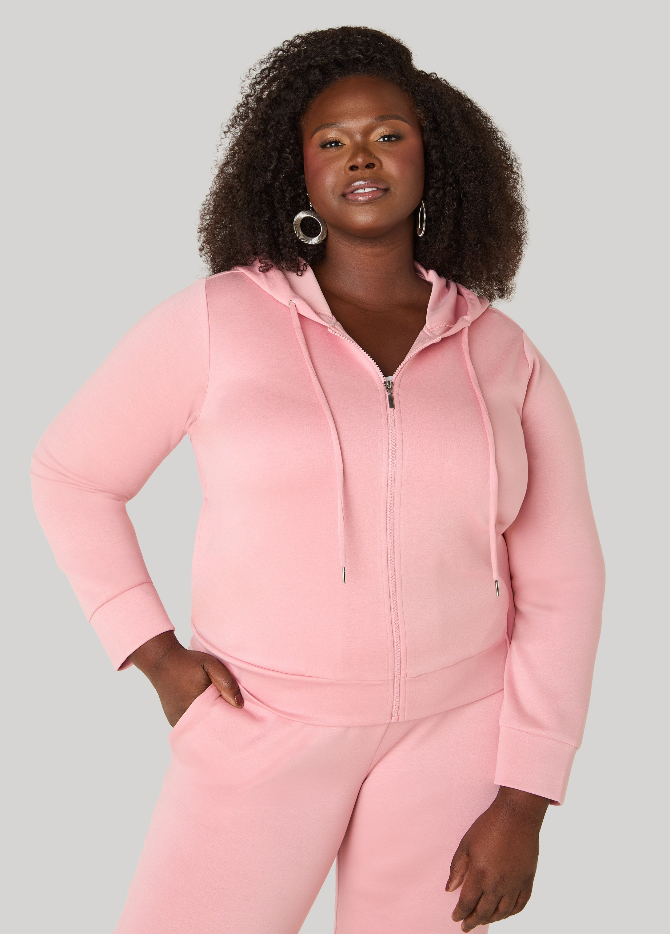 Plus Size Luxe Soft Scuba Hooded Jacket - Ashley Stewart