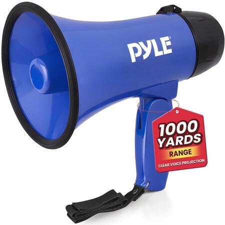 PYLE PMP21BL Portable Megaphone Speaker Siren Bullhorn, Blue