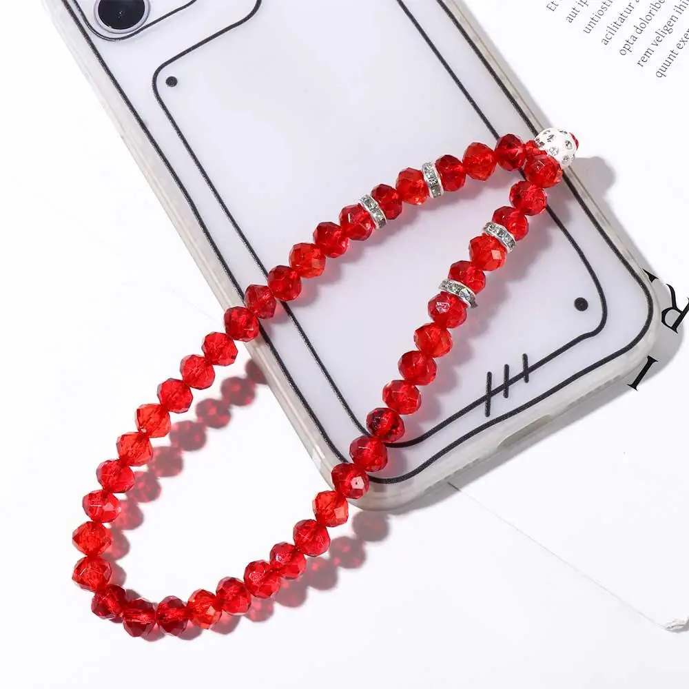 Phone Charm Key Lanyards Wrist Strap Crystal Beads Mobile Phone Chain Mobile Phone Straps Phone Lanyards Crystal Phone Straps