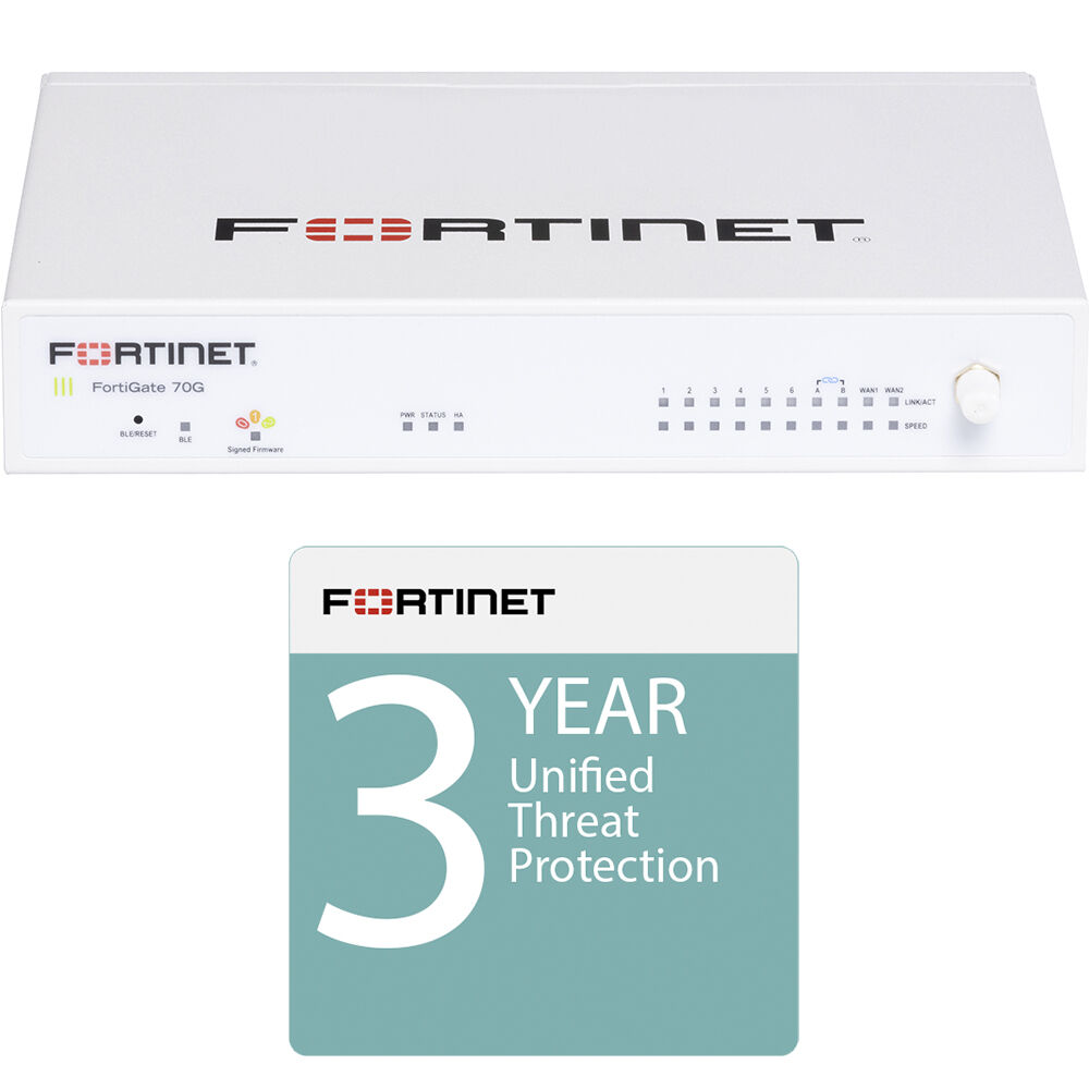 Fortinet FortiGate 70G Security Appliance with 3-Year FortiCare Premium & FortiGuard FG-70G-BDL-950-36