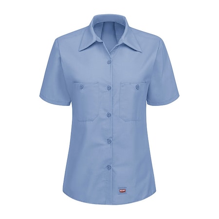 RED KAP SX21LB SS XXL Women's Work Shirt, Light Blue, 2XL