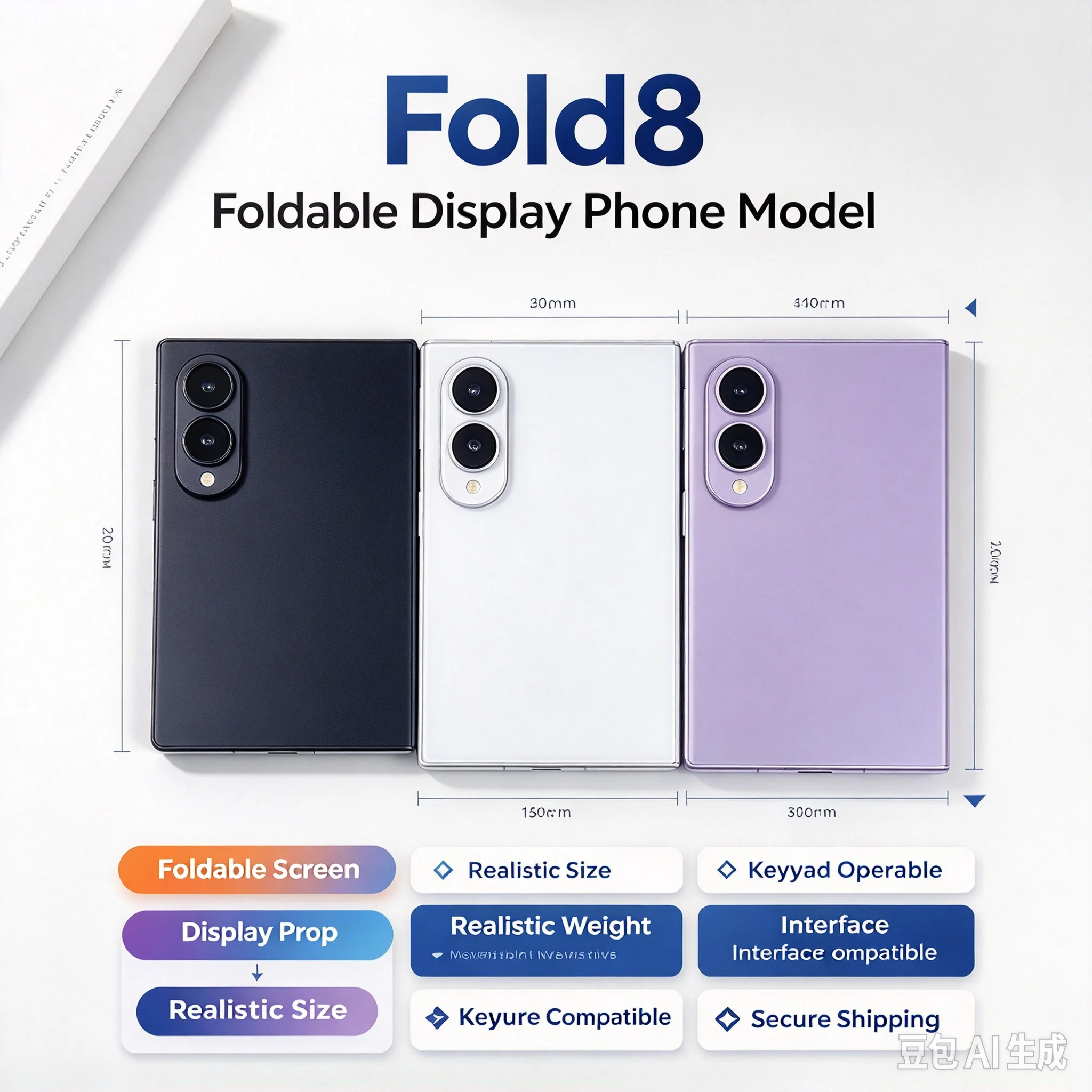 NEU Ohne Logo Realistisches Fake-Dummy-Telefon für Samsung Galaxy Fold 8 Demo-Einheit Nicht-Funktionierendes Faux-Telefon Fold8 Dummy-Spielzeug