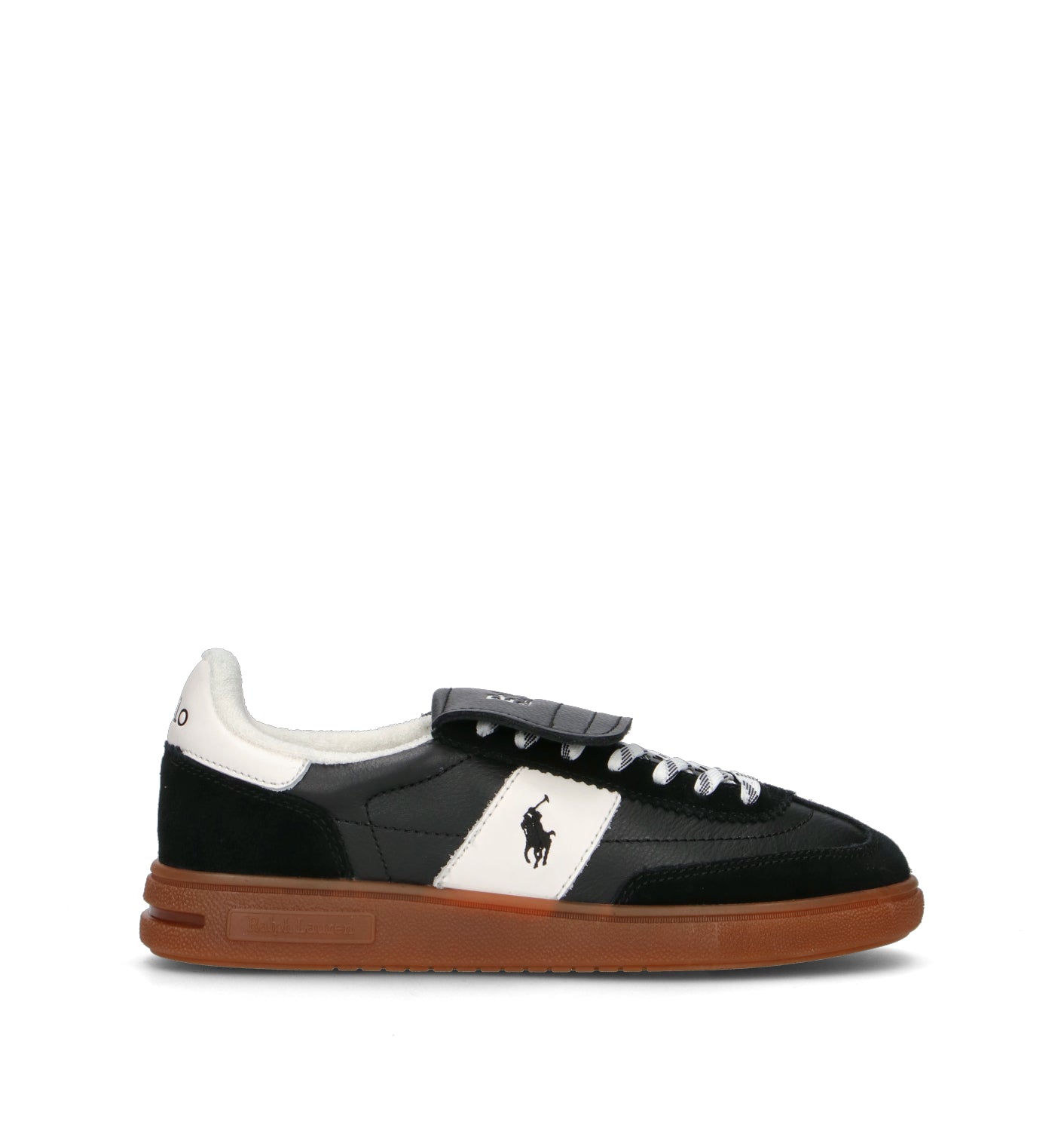 RALPH LAUREN Sneaker donna nera in pelle