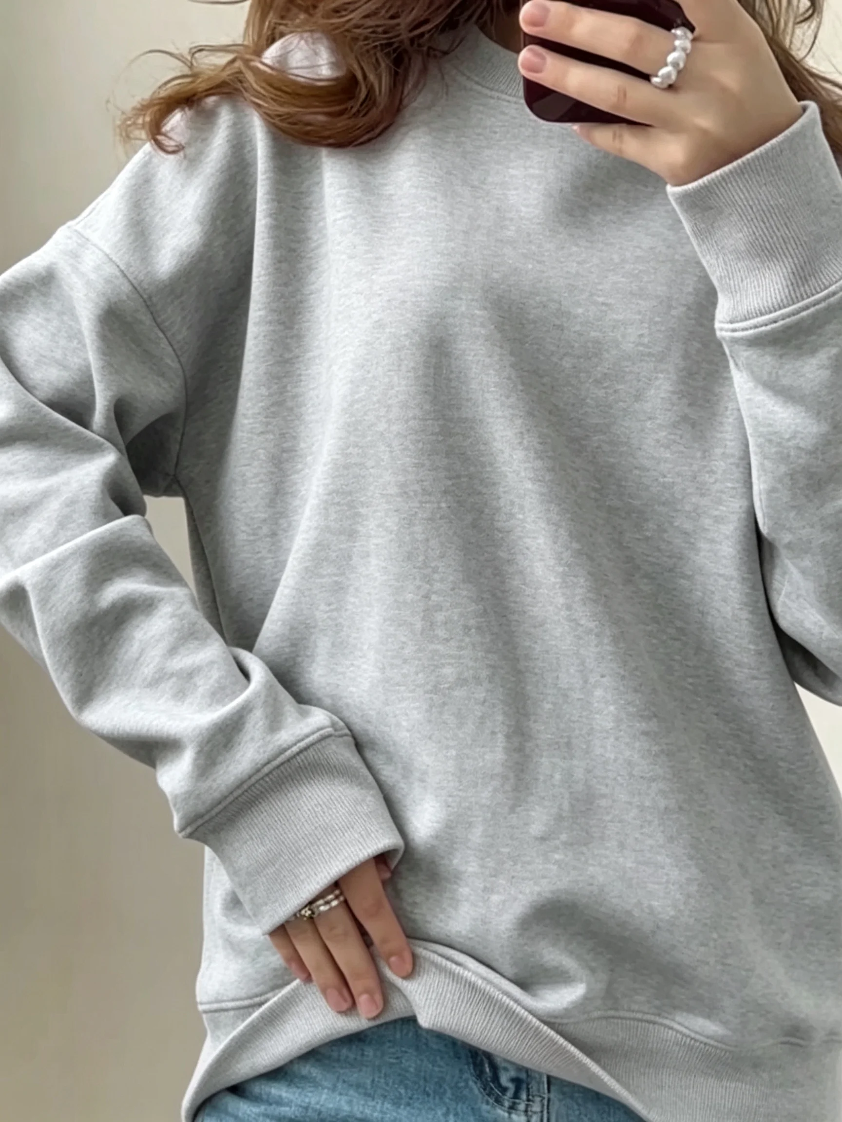 Plus Size Solid Color Sweatshirt, Casual Long Sleeve Crew Neck Pullover Sweatshirt, Women's Plus Size Clothing clothes women