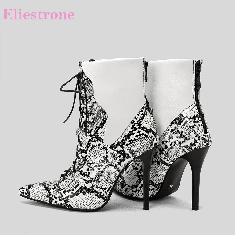 Winter Glamour Weiß Braun Frauen Stiefeletten Spitzschuh Hohe Dünne Ferse Büro Dame Schuhe Plus Große Größe 11, 43, 46 48