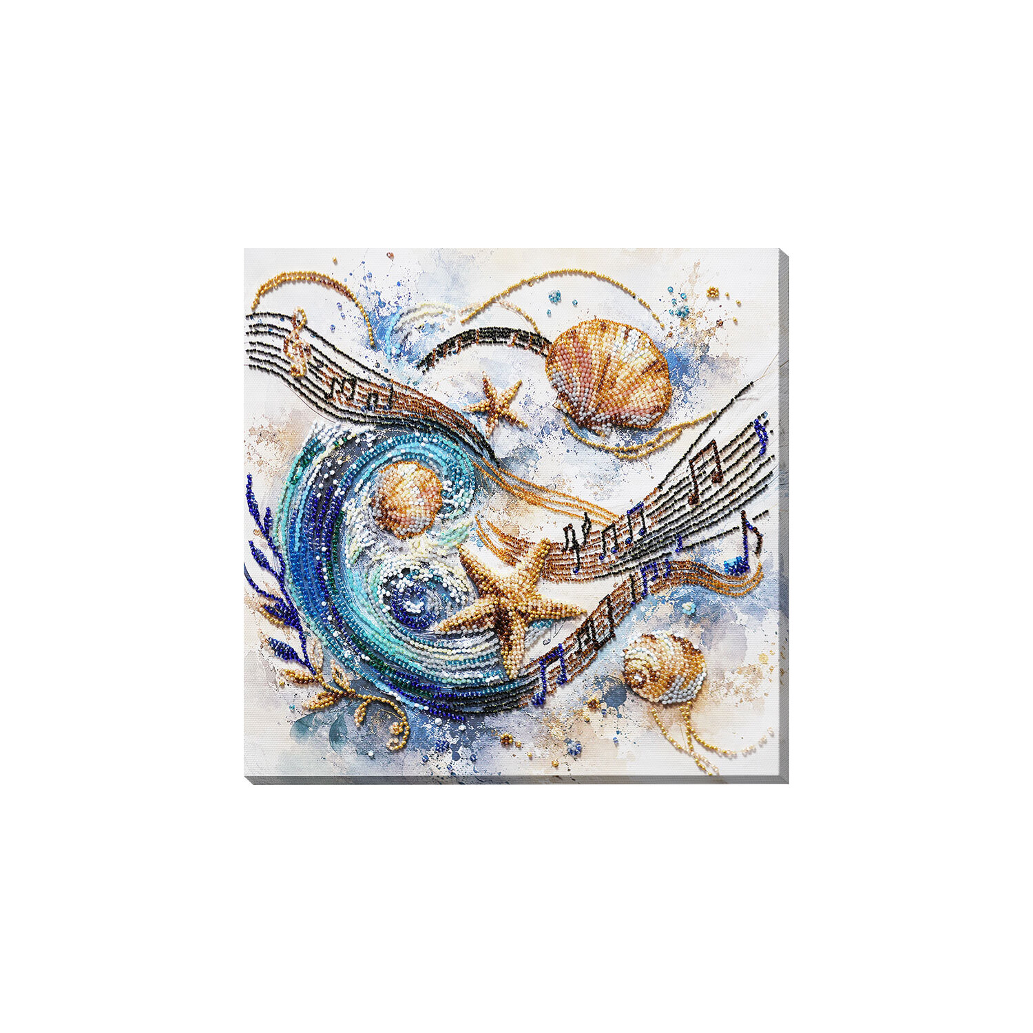 Perlen-Stickbild Music of the sea, 25 x 25 cm