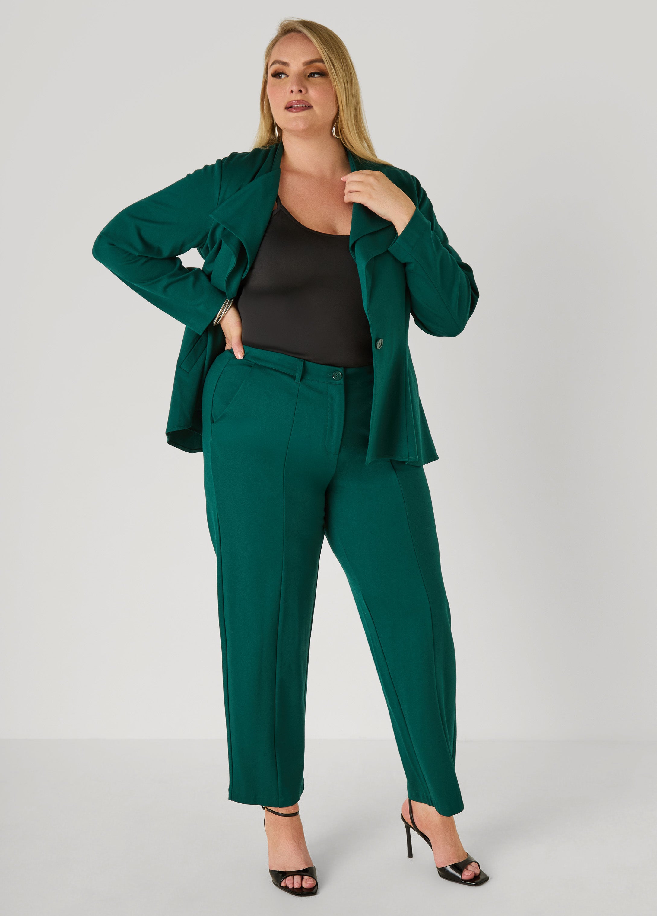 Plus Size Ponte Straight Leg Trousers