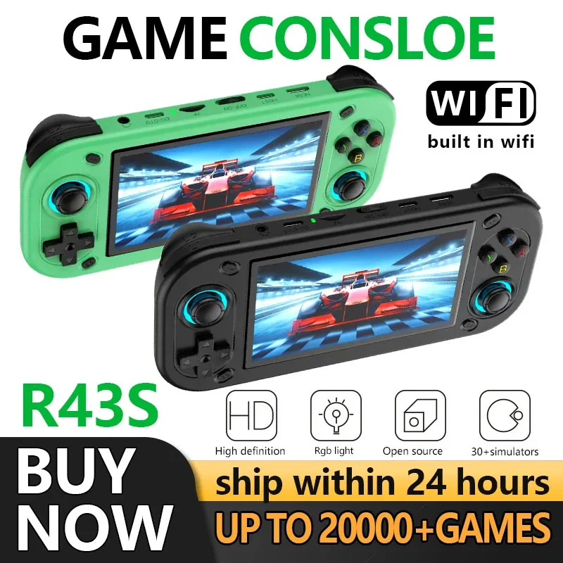 Console de jeu vidéo portable rétro FUNKIDDY R43S, système Linux open source, écran IPS de 4,3 pouces, lecteur de jeux vidéo portable de poche