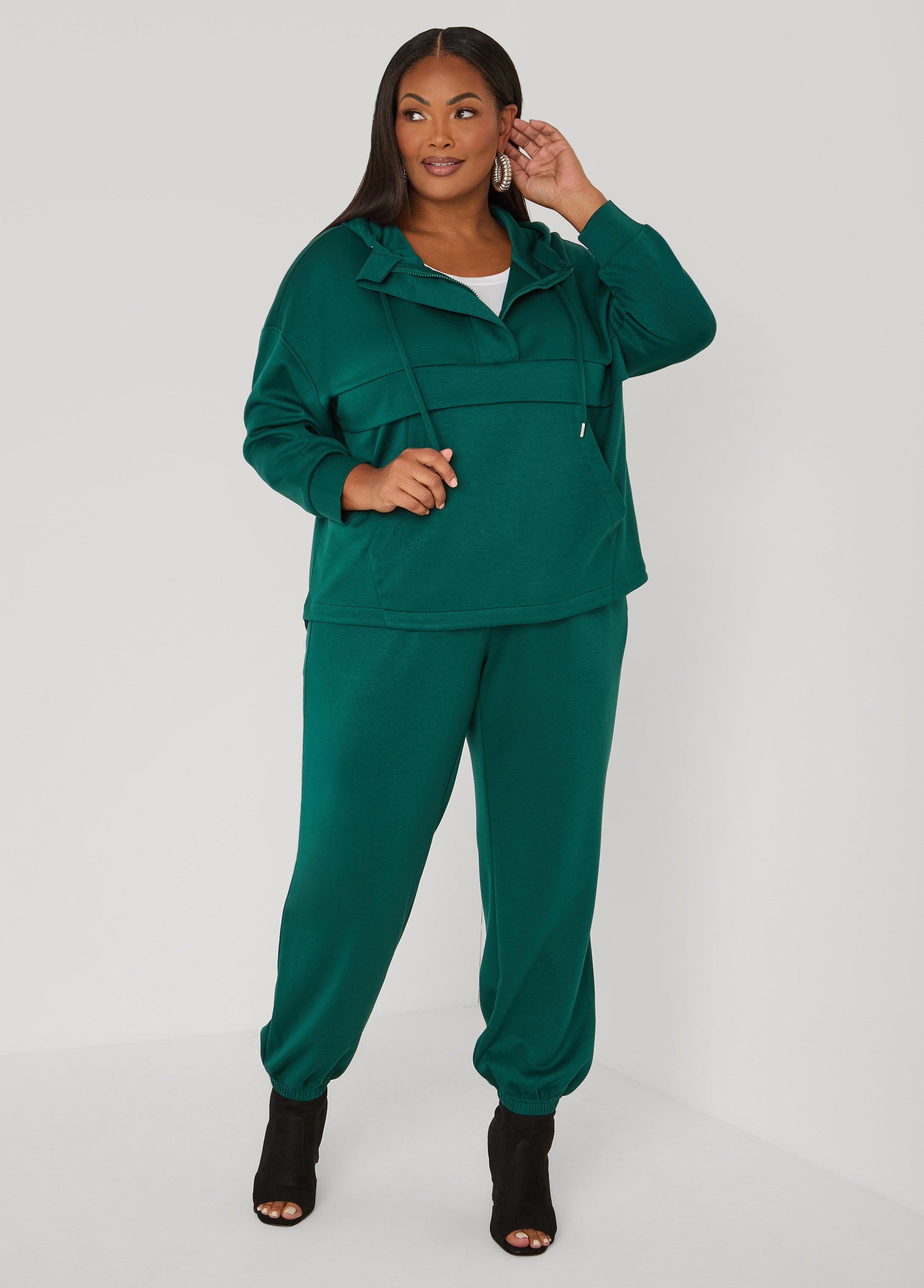 Plus Size Luxe Soft Scuba Pull On Joggers