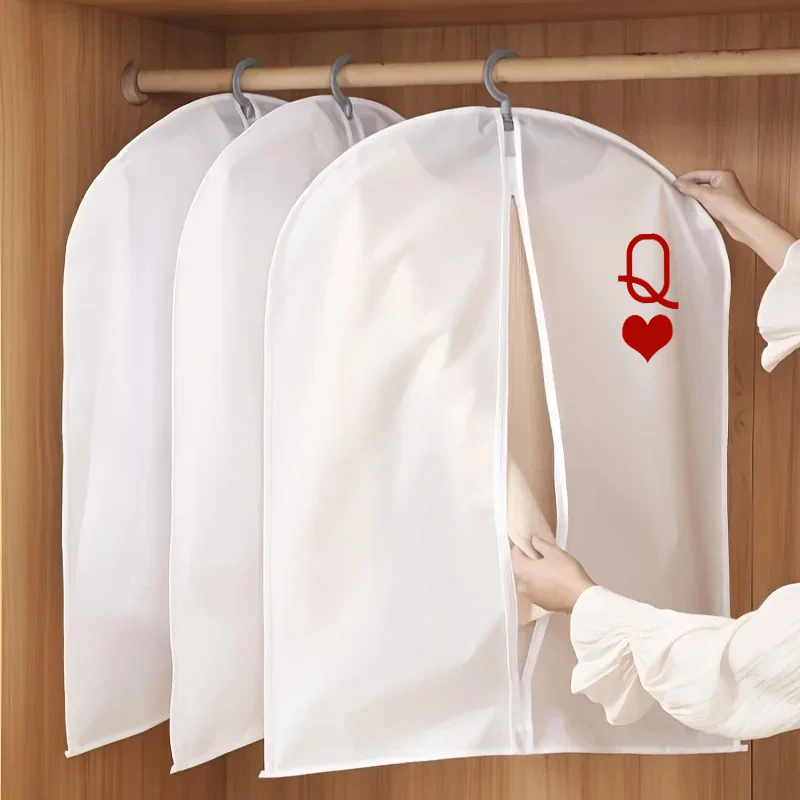 Dust proof Garment Protector Cover Bag Enclosed Clothes Cover with Zipper Clothes Bags Hanging Durable Clothes Storage Bag