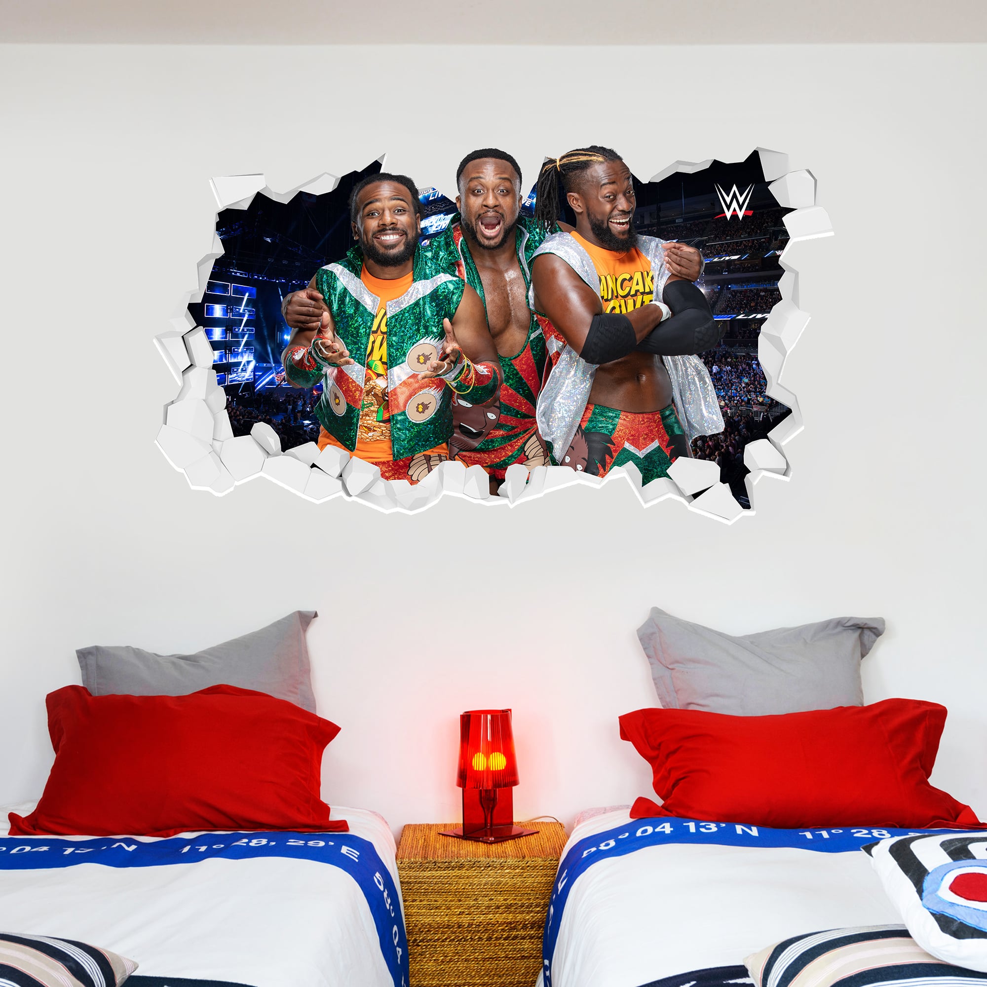 WWE New Day Broken Wall Sticker - 120cm x 65cm height